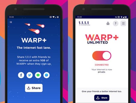 warp-dns-aplicacion-android
