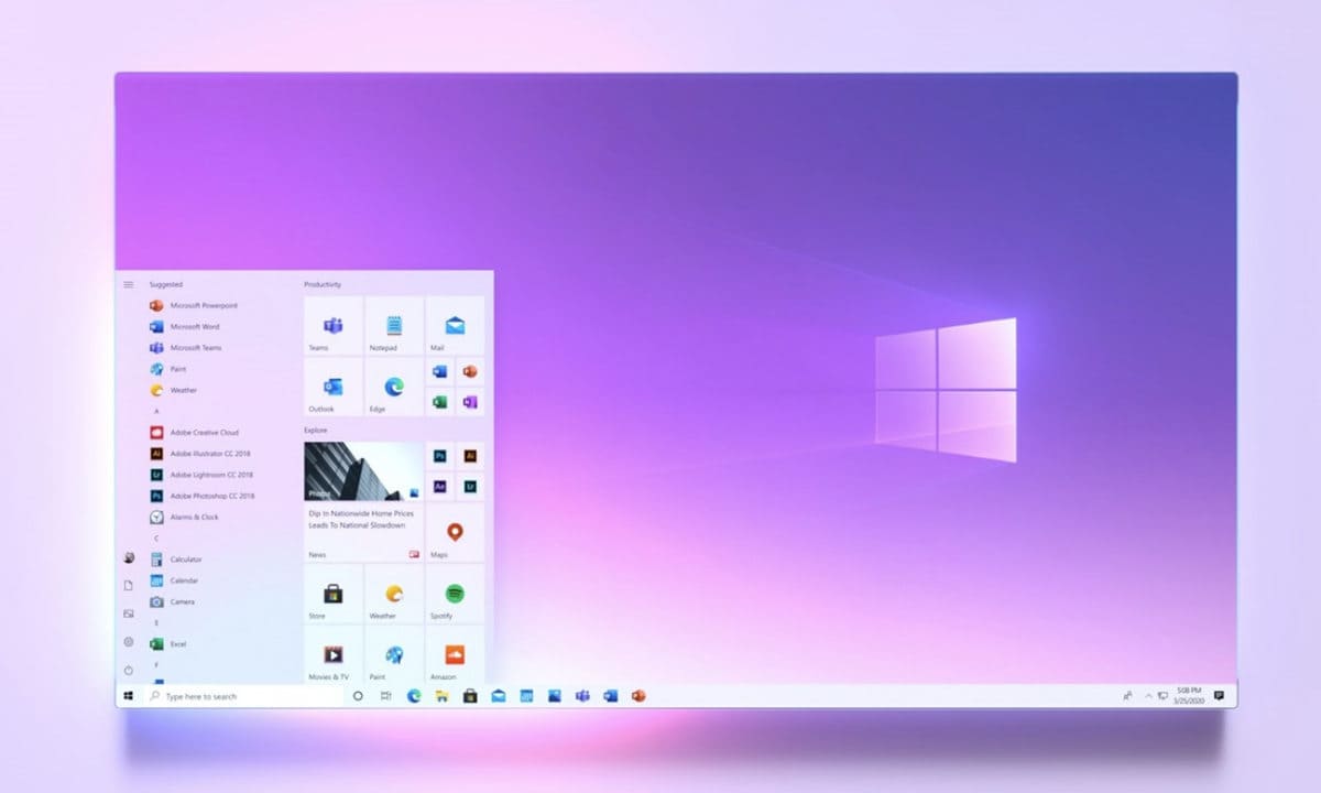 menu inicio Windows 10